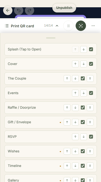 Open the sections list under "More"