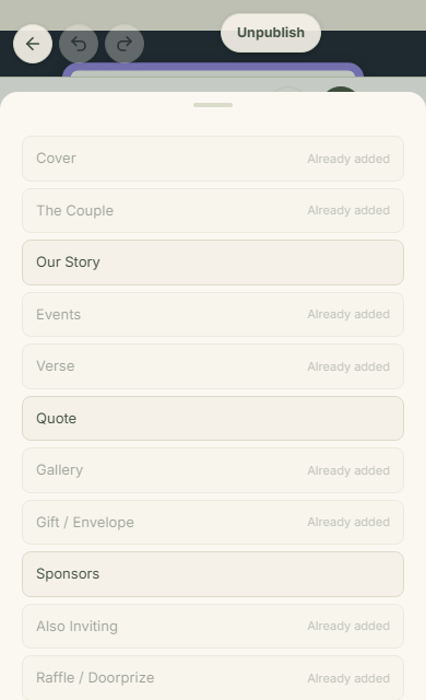 Add through the picker