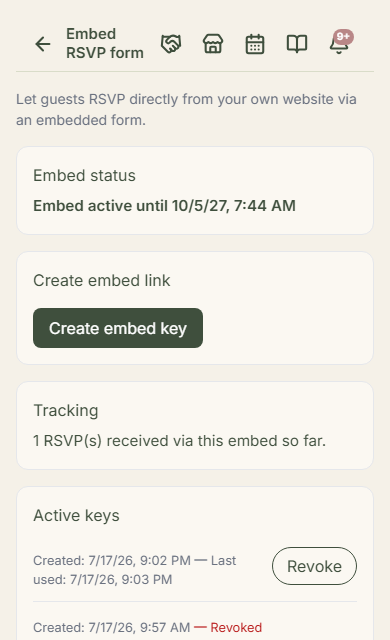 Activate the embed add-on