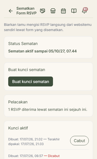 Aktifkan add-on embednya