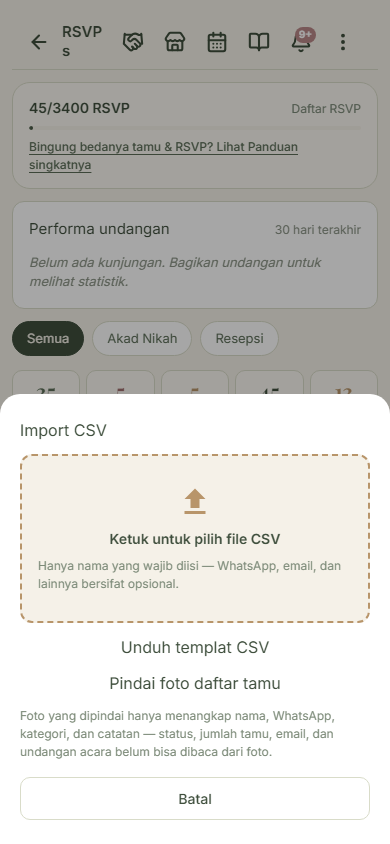 Unduh templat dulu