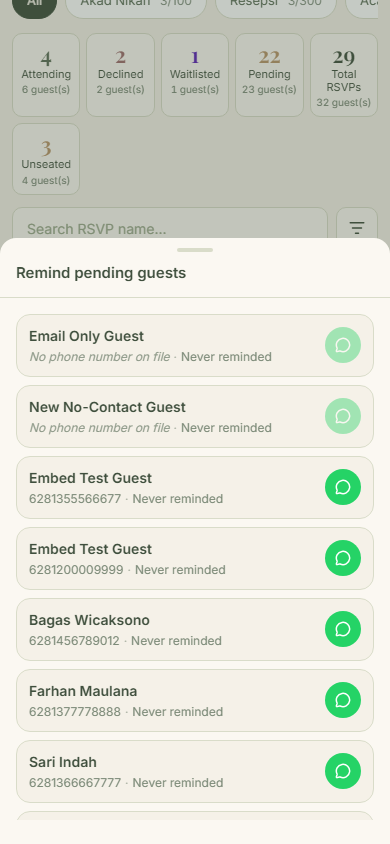 Open "Remind pending"