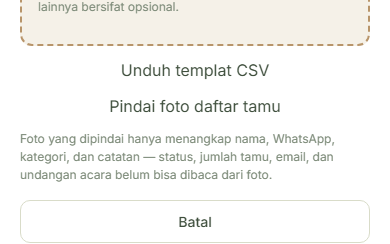 Foto daftarnya dari dalam aplikasi
