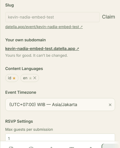 Open the claim in invitation settings