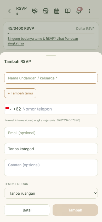 Ketuk tombol + hijau